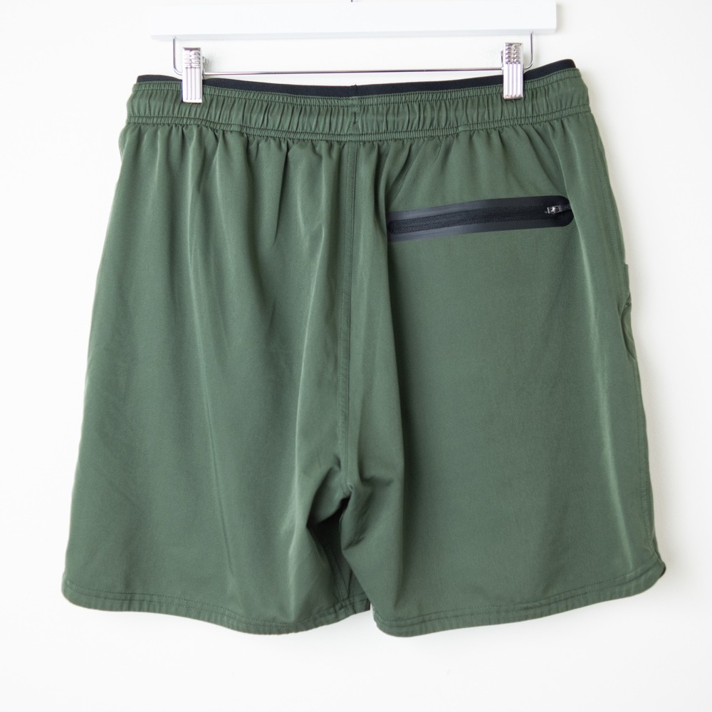 BLYT Active+ Shorts Mens XL Olive Green Liner Stretch Zip Pockets Athletic - Picture 5 of 9